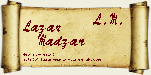 Lazar Madžar vizit kartica
